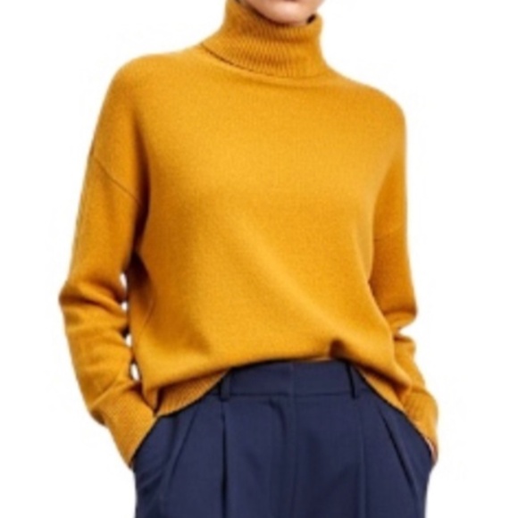 French Connection Mustard Turtleneck Sweater size Small - Picture 4 of 5